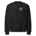NOT_COLLECTED oversized sweatshirt in Vintage Black — front, Human in the Loop chest emblem